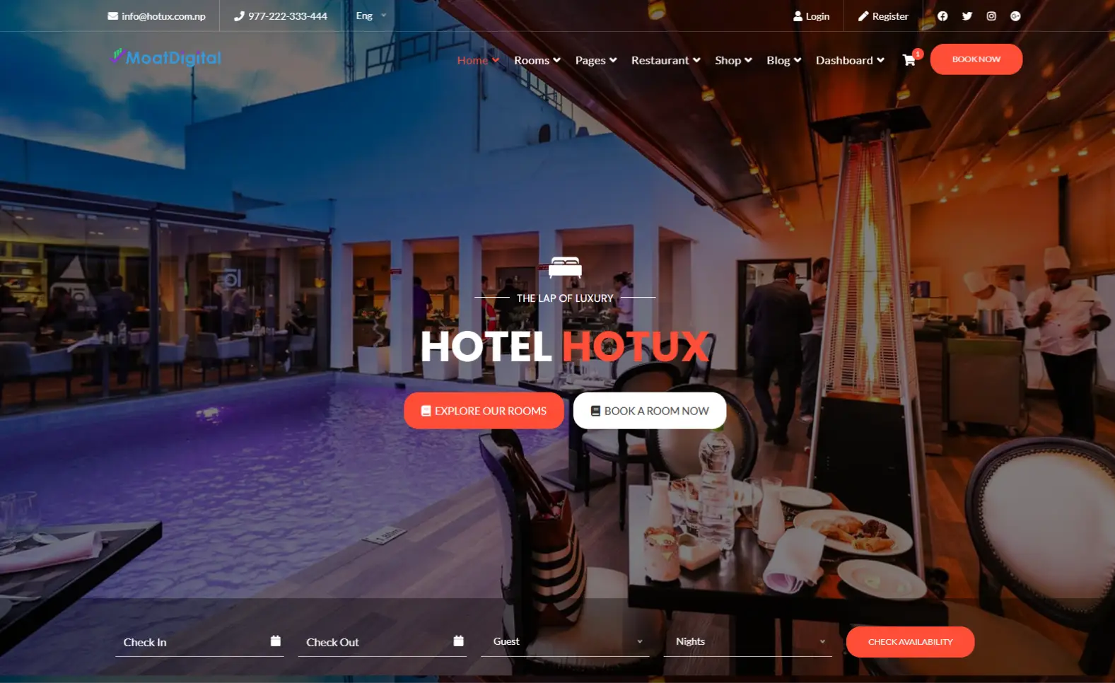 Hotel web design Kenya by Moat Digital showing tourism websites and hospitality web development with booking systems for hotels and lodges in Nairobi