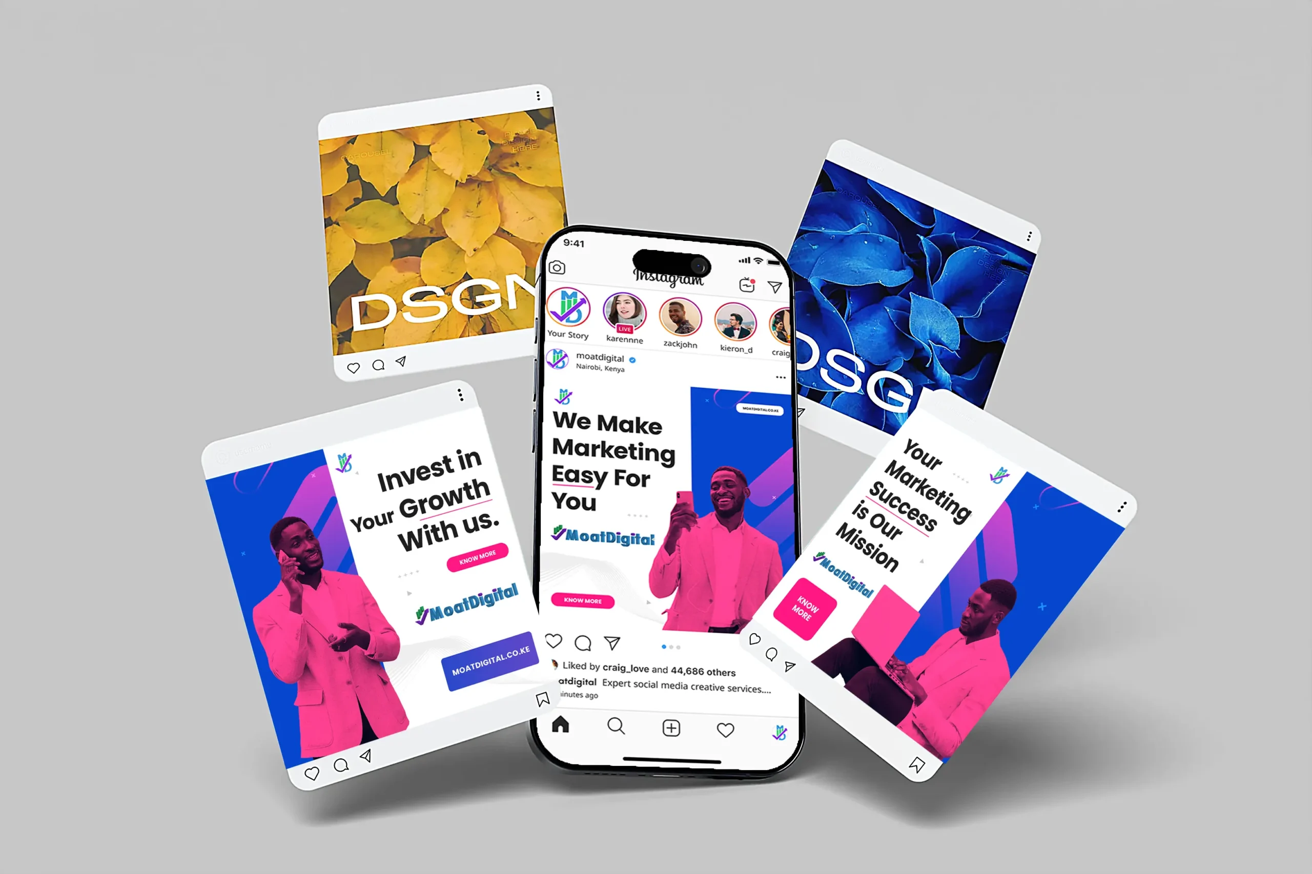 Social media concepts development showing innovative campaign ideas and trend-setting strategies for Kenya businesses by Moat Digital