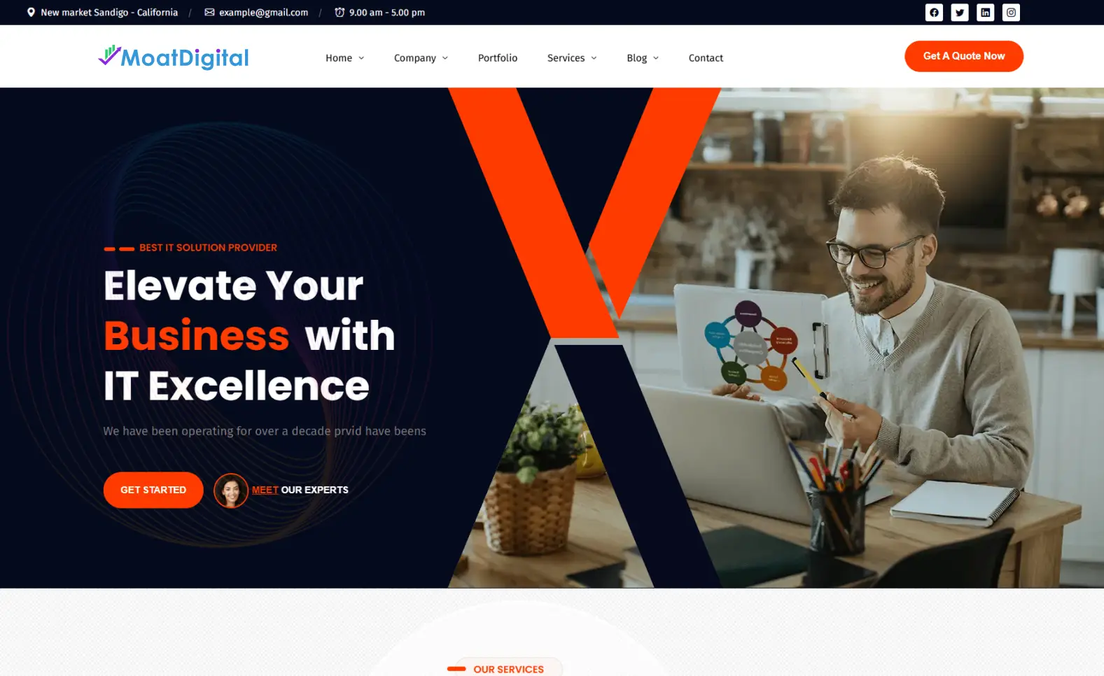 Tech web design Kenya by Moat Digital showing SaaS website development and fintech web design services for technology companies in Nairobi