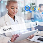 Infographic comparing 27 alternative search engines to Google including Perplexity.ai, DuckDuckGo, Brave Search, You.com, Ecosia, Yandex, Baidu, Naver, Pinterest Visual Search, and more with traffic data and SEO optimization tips from Moat Digital.